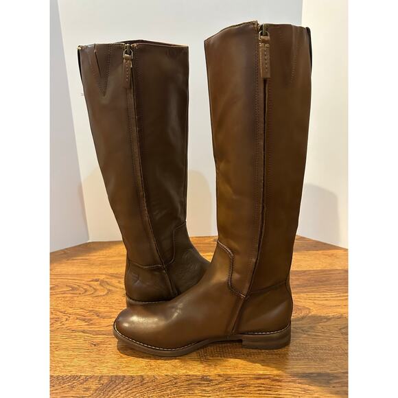 Franco Sarto Women's Marlisa Leather Riding Boots Brown Size 11M Classic Style - Picture 7 of 13
